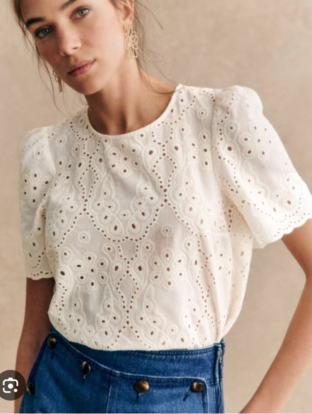 Sézane Annabelle Eyelet Blouse NWT Size 6